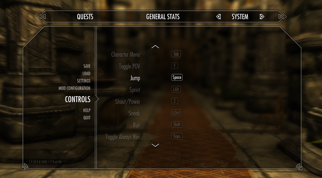 options menu